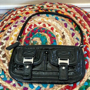 Michael Kors black patent  clutch